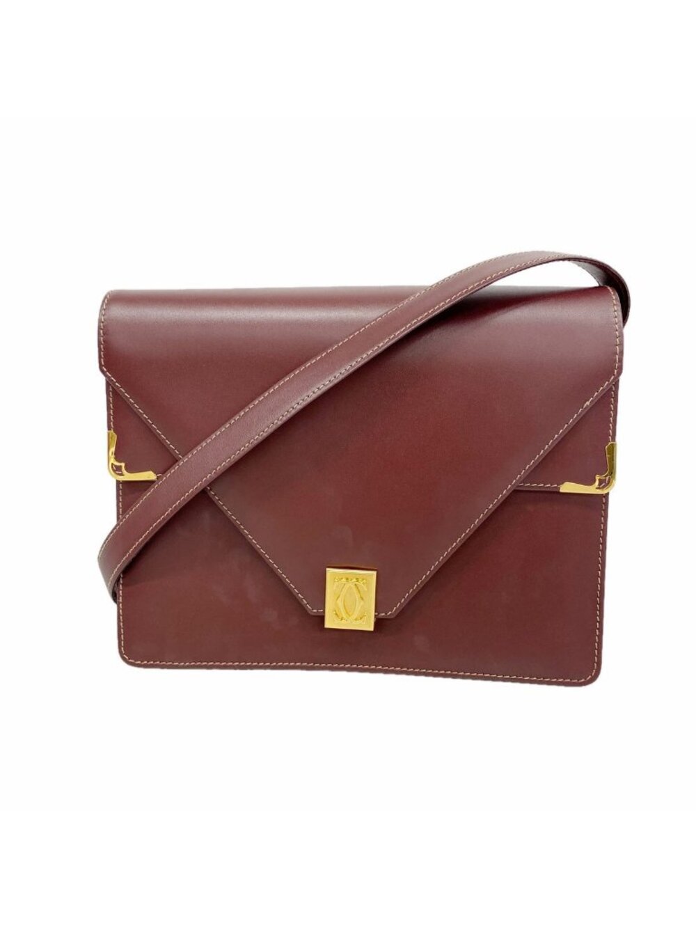 Cartier Shoulder Bag Must Leather Bordeaux Gold